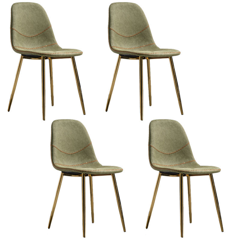 Silla de estilo moderno, silla sin brazos con patas de metal para cocina