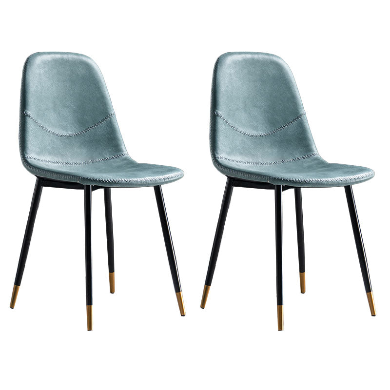 Silla de estilo moderno, silla sin brazos con patas de metal para cocina