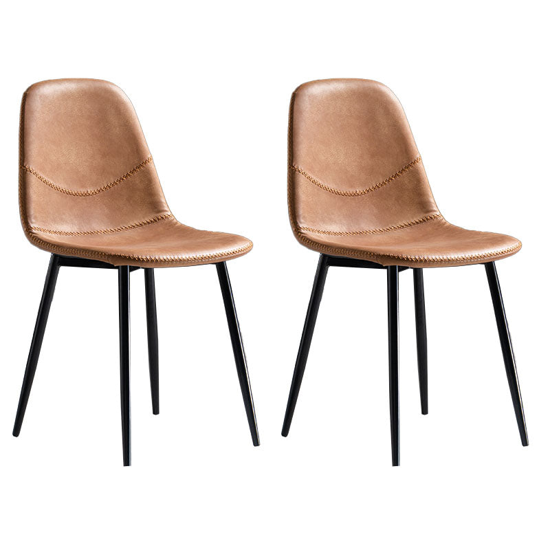 Silla de estilo moderno, silla sin brazos con patas de metal para cocina