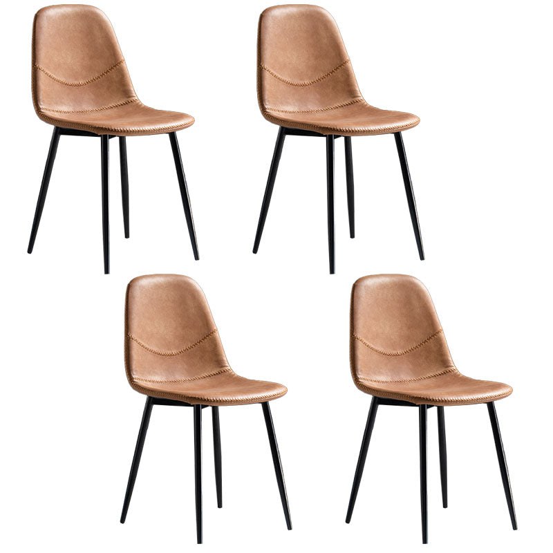 Silla de estilo moderno, silla sin brazos con patas de metal para cocina