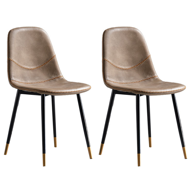 Silla de estilo moderno, silla sin brazos con patas de metal para cocina