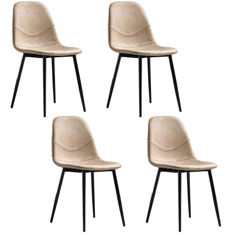 Silla de estilo moderno, silla sin brazos con patas de metal para cocina