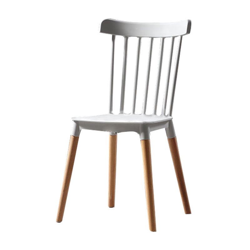Silla con respaldo de listones de estilo moderno, sillas sin brazos con patas de madera para cocina