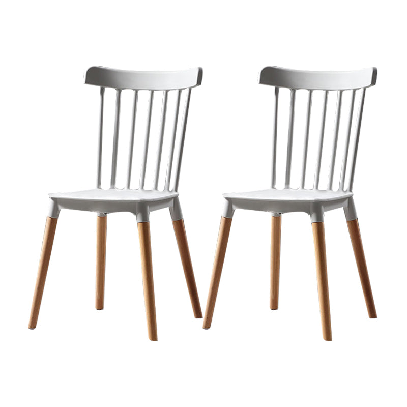 Silla con respaldo de listones de estilo moderno, sillas sin brazos con patas de madera para cocina