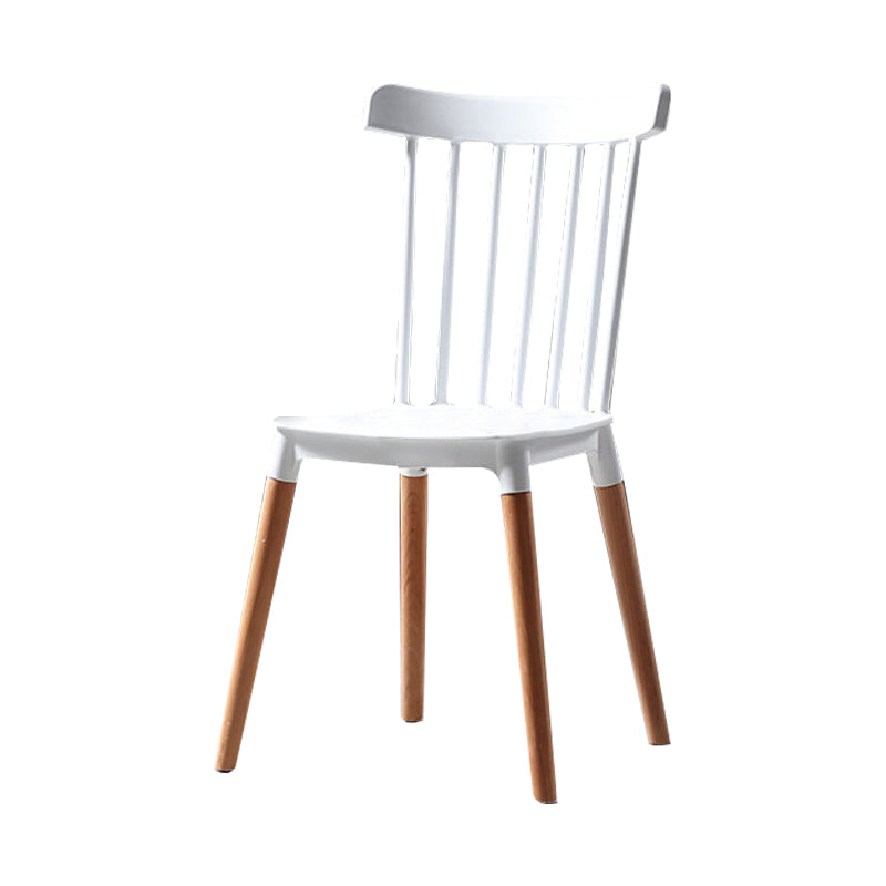 Silla con respaldo de listones de estilo moderno, sillas sin brazos con patas de madera para cocina