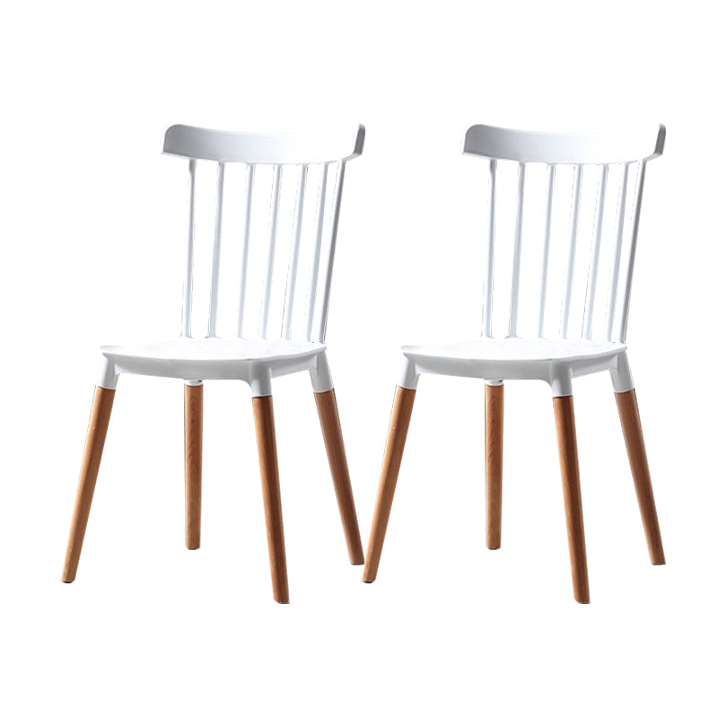 Silla con respaldo de listones de estilo moderno, sillas sin brazos con patas de madera para cocina
