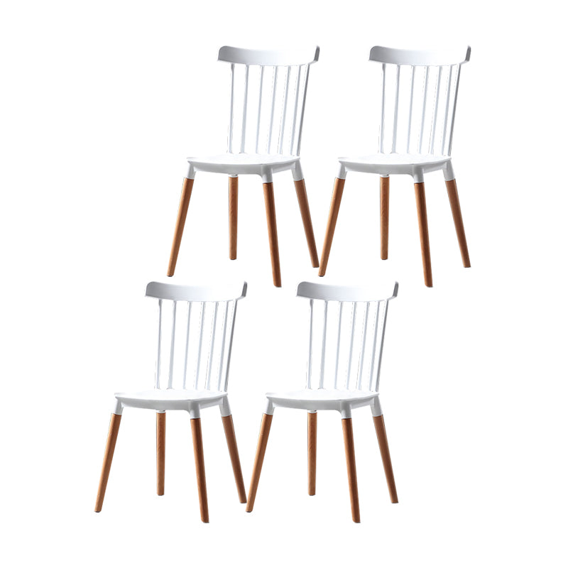 Silla con respaldo de listones de estilo moderno, sillas sin brazos con patas de madera para cocina
