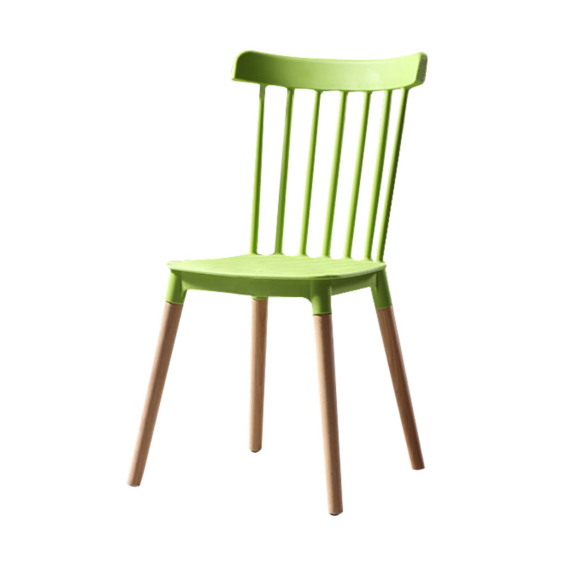 Silla con respaldo de listones de estilo moderno, sillas sin brazos con patas de madera para cocina