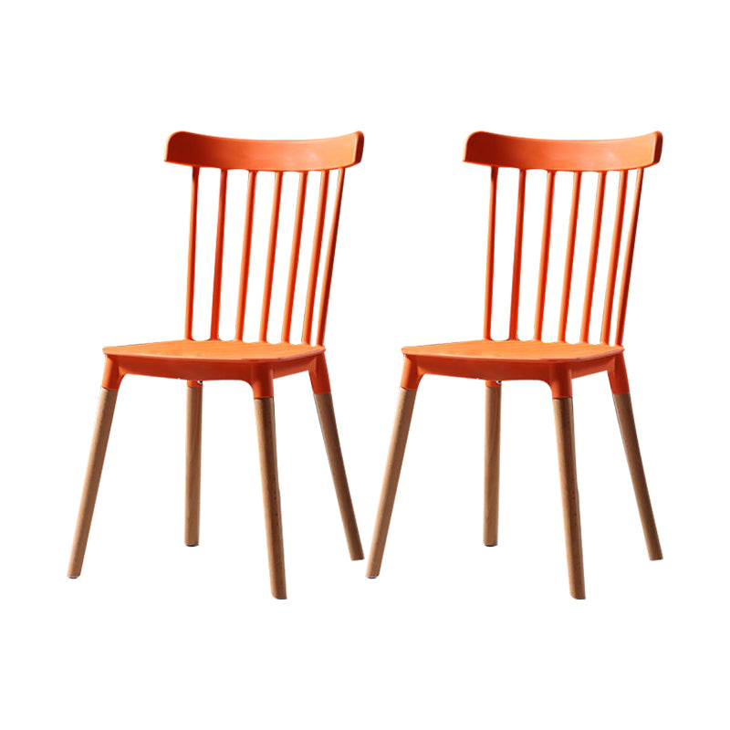 Silla con respaldo de listones de estilo moderno, sillas sin brazos con patas de madera para cocina
