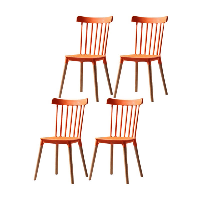 Silla con respaldo de listones de estilo moderno, sillas sin brazos con patas de madera para cocina