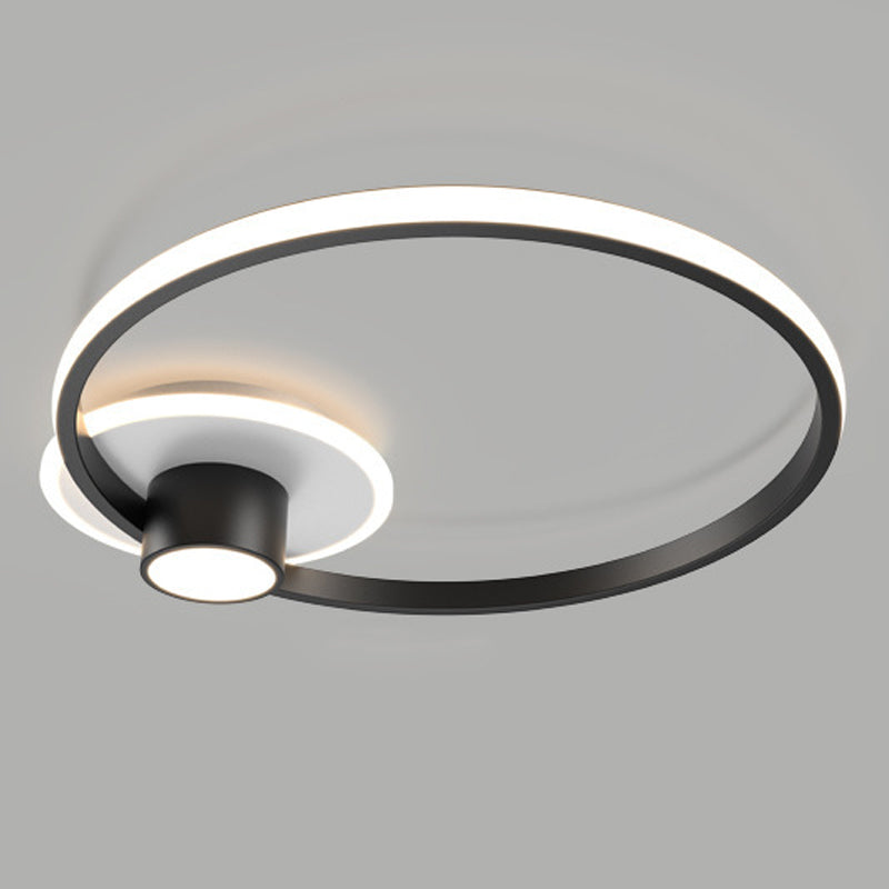 Iluminación de la luminaria del Hilo Geométrico Contemporáneo de Flushmount en Blanco y Negro