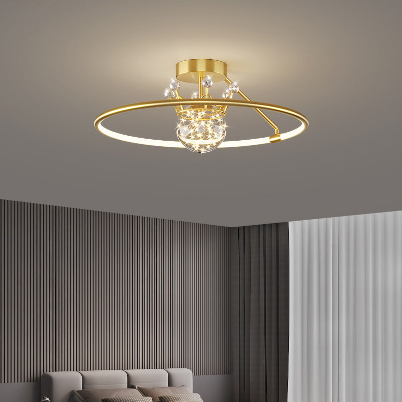 Sphère contemporaine Flush Lightture Metal 2 Lumière Lumière Flushmount Éclairage pour chambre à coucher