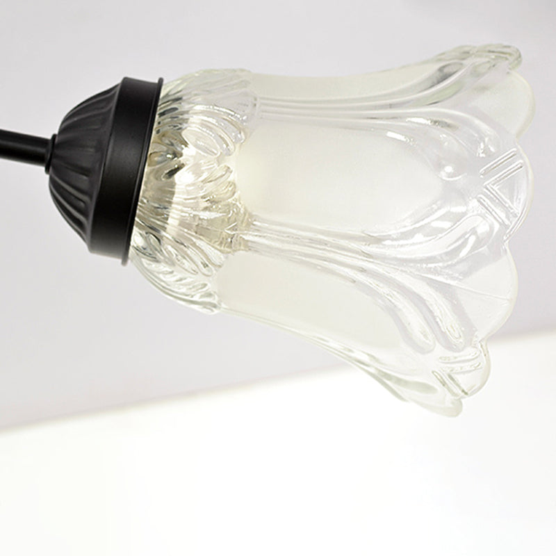 Luz de lámpara de campana decorativa iluminación de vidrio Flushmount en negro para sala de estar