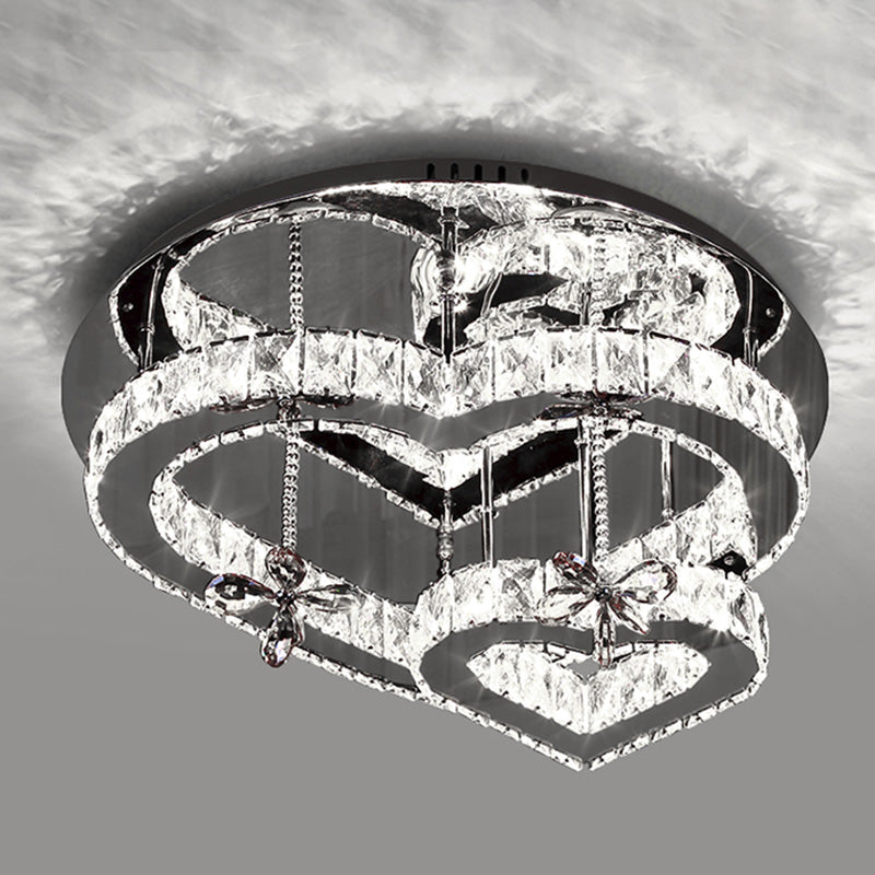 Corazón contemporáneo Flush Lighting Crystal 2 Luz de techo de luz de luz