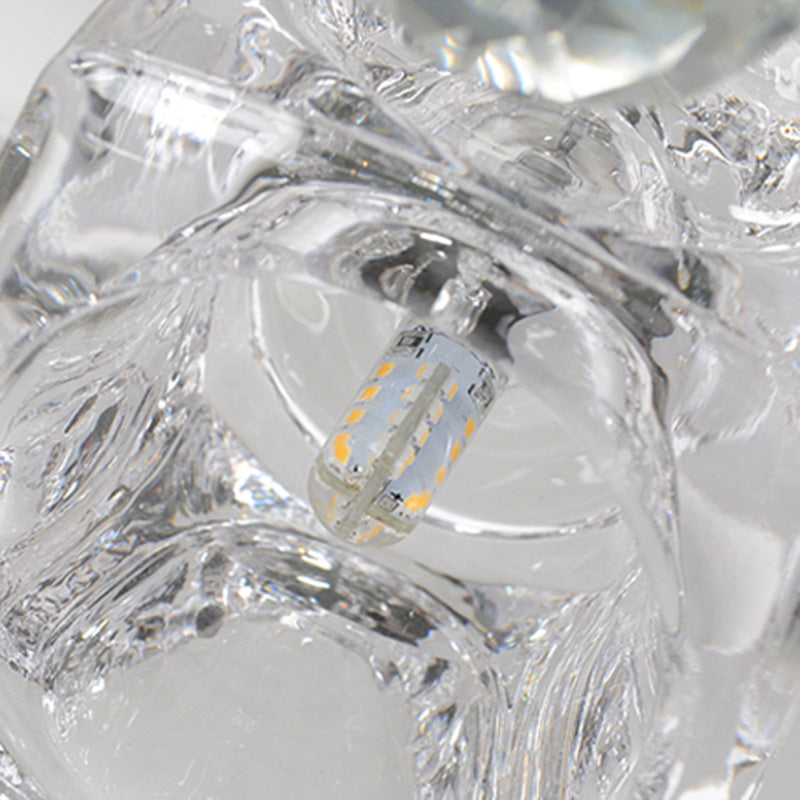 Cube contemporain Flush Lightture Crystal Flush Plafond Light en argent