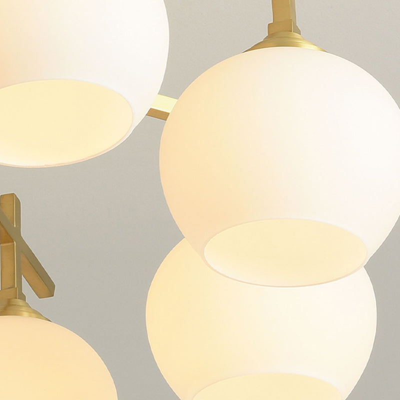 Nordic Messing Deckenleuchte Glasschatten Multi -Licht -Flush -Licht für Wohnzimmer