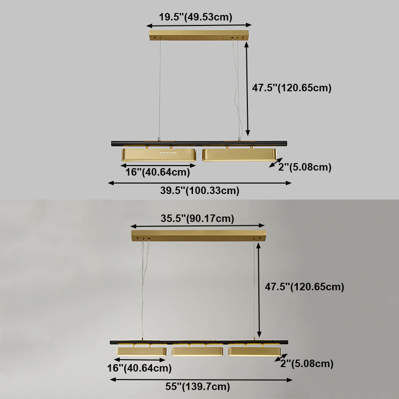 Estilo moderno lineal colgante de metal ligero liviano