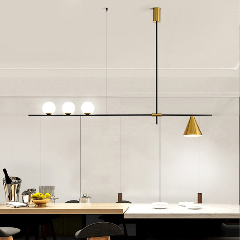 Luces colgantes de cocina modernas luces colgantes de isla esférica vidrio blanco