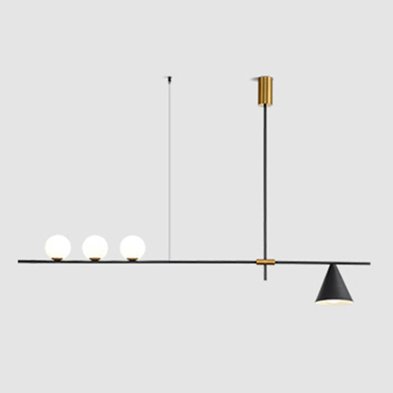 Luces colgantes de cocina modernas luces colgantes de isla esférica vidrio blanco