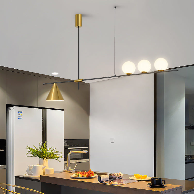 Luces colgantes de cocina modernas luces colgantes de isla esférica vidrio blanco