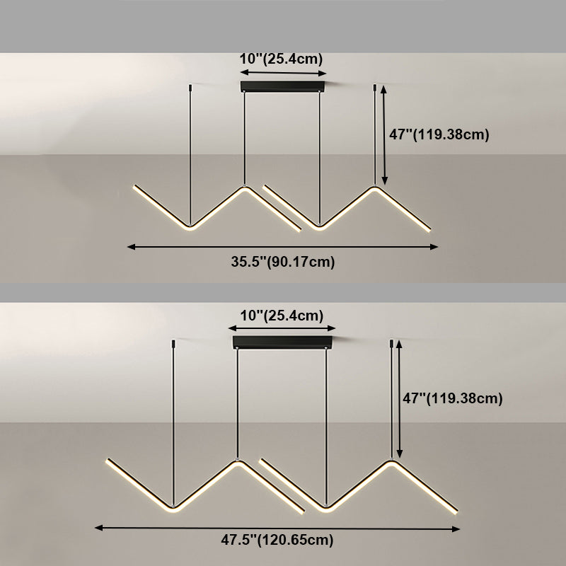 Ideas de iluminación de la isla ligera contemporánea de isla lineal 2 para la cocina