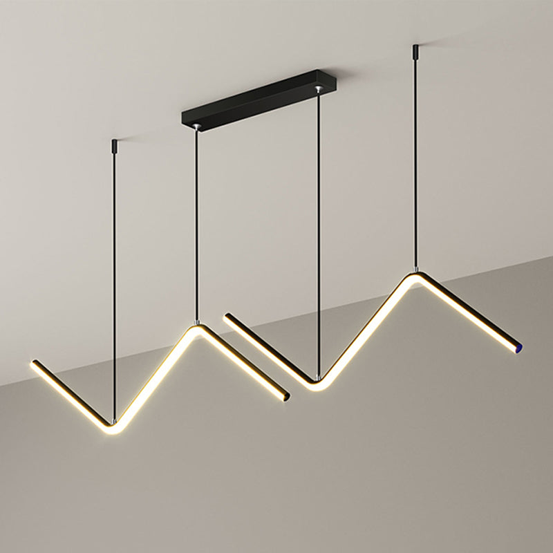 Ideas de iluminación de la isla ligera contemporánea de isla lineal 2 para la cocina