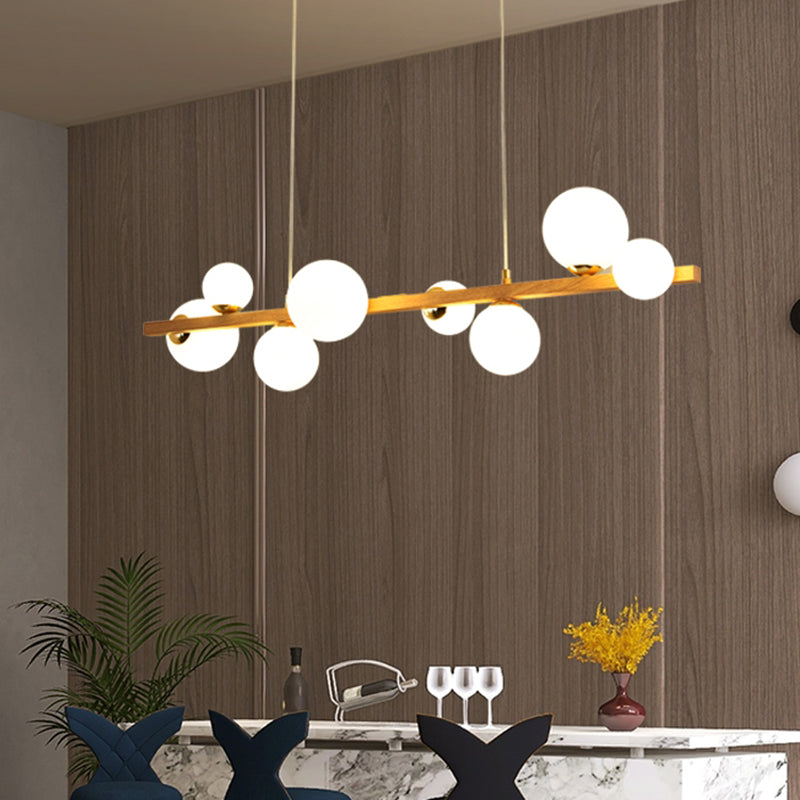 Luces contemporáneas de la isla de la esfera de la isla de la isla en marrón