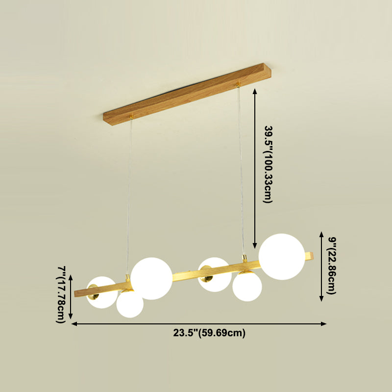 Luces contemporáneas de la isla de la esfera de la isla de la isla en marrón
