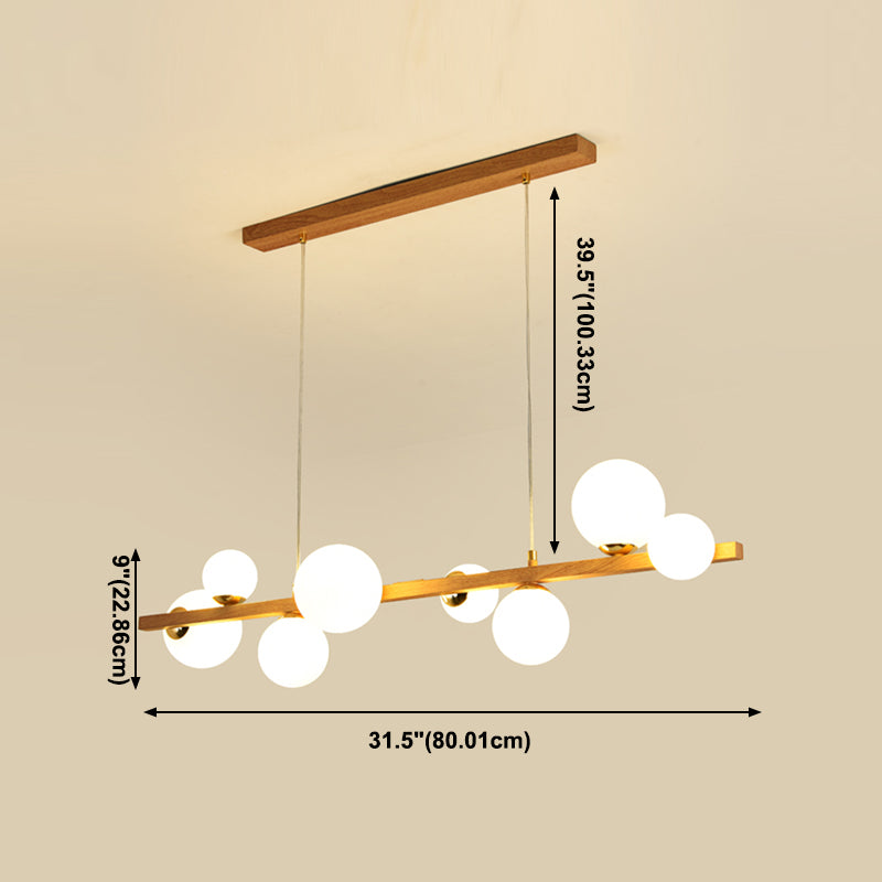 Luces contemporáneas de la isla de la esfera de la isla de la isla en marrón