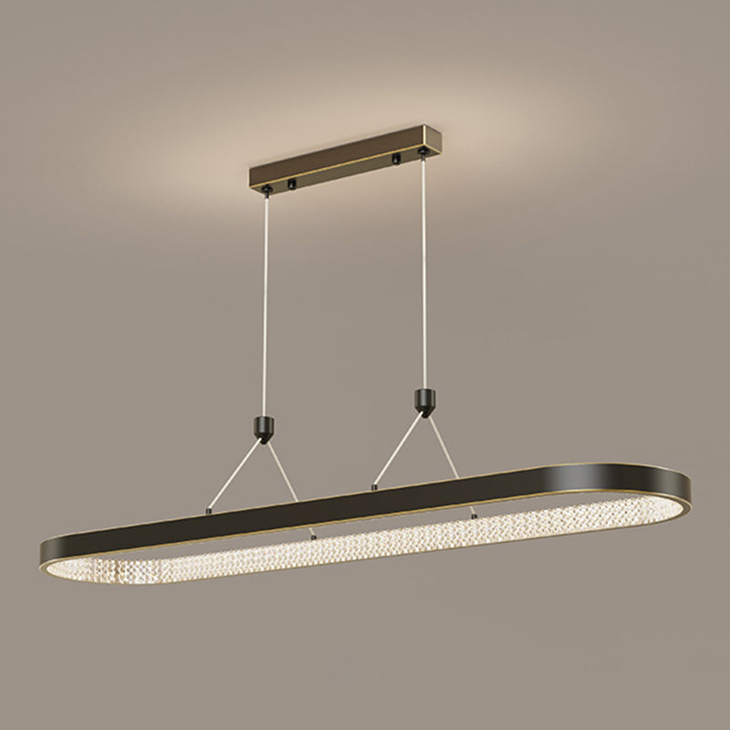 Luz de la isla contemporánea de metal ovalado 1 luces de araña de la isla de la luz para la cocina