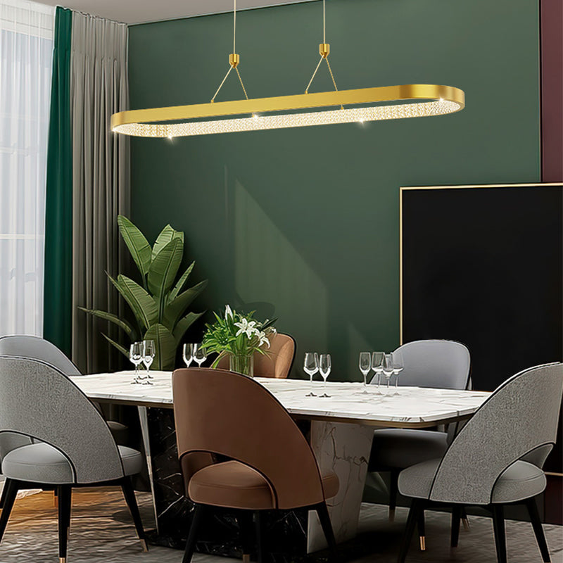 Luz de la isla contemporánea de metal ovalado 1 luces de araña de la isla de la luz para la cocina