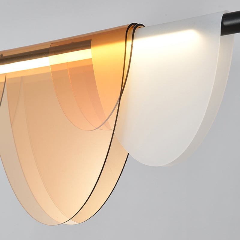 Lámpara de la isla de black metal moderna luz colgante de restaurante de geometría de 1 cabeza con sombra acrílica