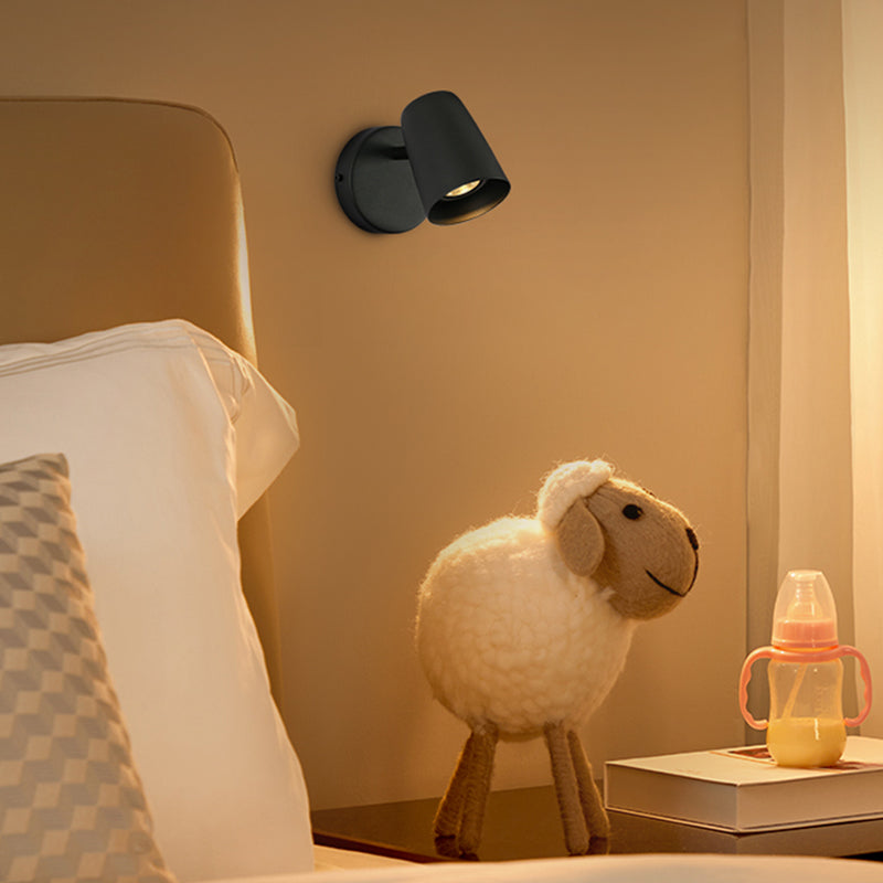 Cylindre de lumière murale en métal moderne à 1 lumière