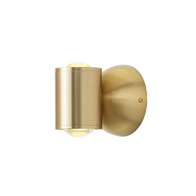 Nordic Style Brass Wall Light Geometric LED Wall Sconce in Gold for Bedroom
