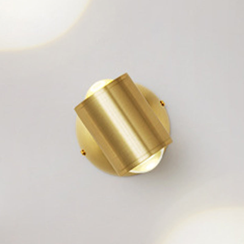 Nordic Style Brass Wall Light Geometric LED Wall Sconce in Gold for Bedroom