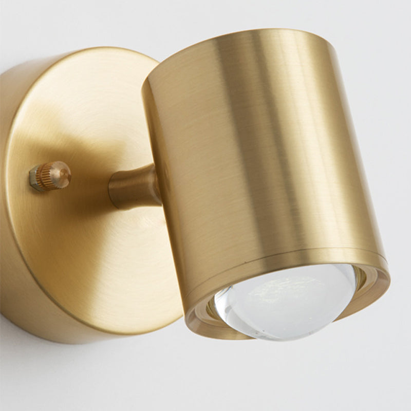 Nordic Style Brass Wall Light Geometric LED Wall Sconce in Gold for Bedroom