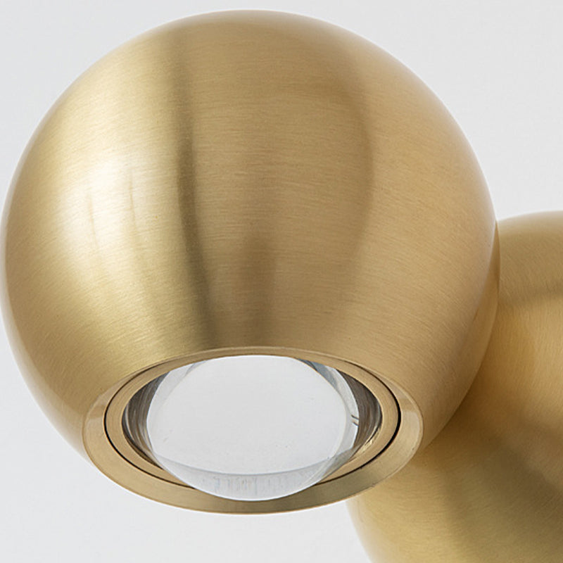 Nordic Style Brass Wall Light Geometric LED Wall Sconce in Gold for Bedroom