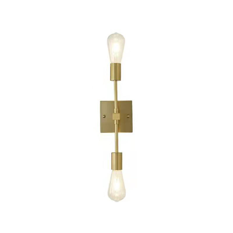 Nordic Style Metal Wall Light Minimalist 2 Lights Wall Sconce for Bedroom