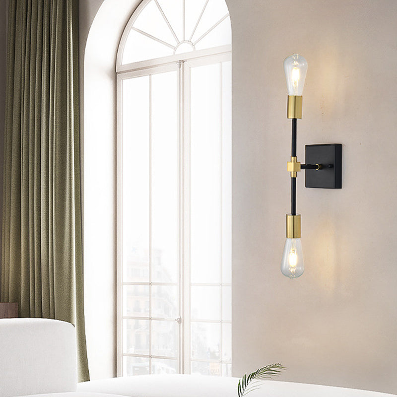 Nordic Style Metal Wall Light Minimalist 2 Lights Wall Sconce for Bedroom