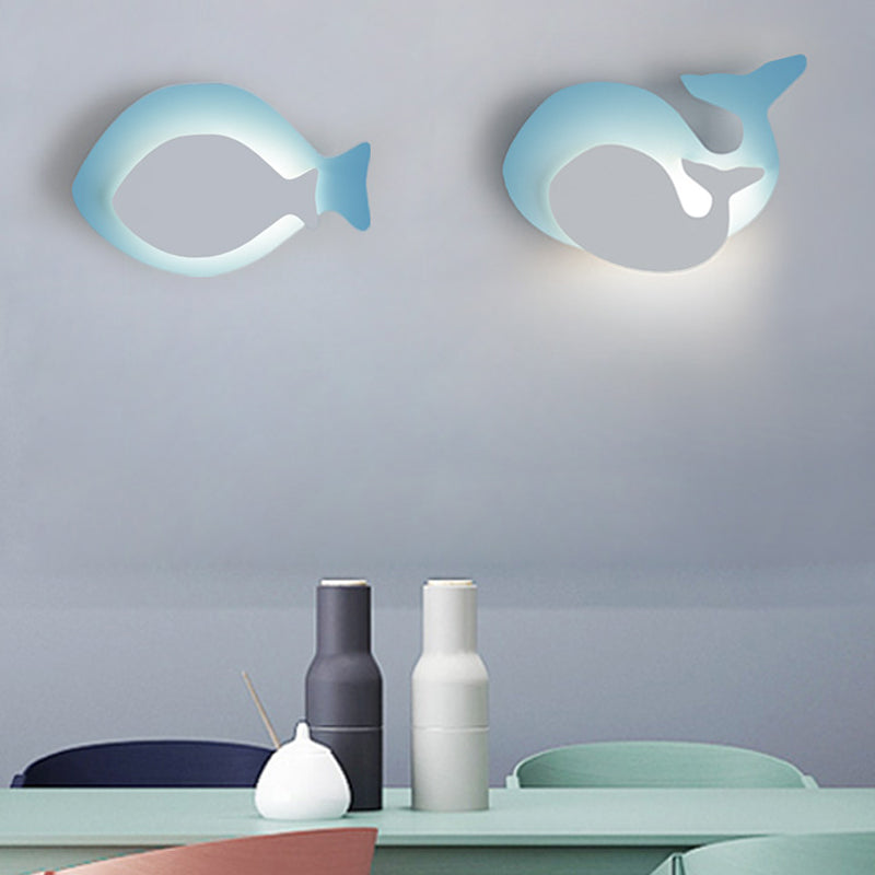 Forma unica a parete leggera in stile metallo 1 metallo a parete leggera in blu