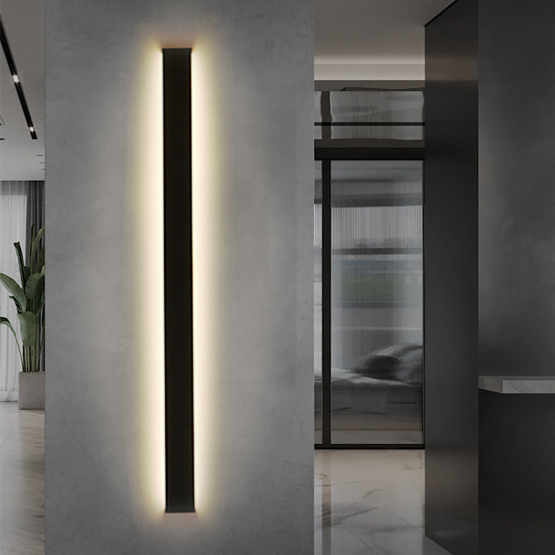 Luces de pared de forma lineal Estilo moderno 2 luces de montaje de pared ligera en negro