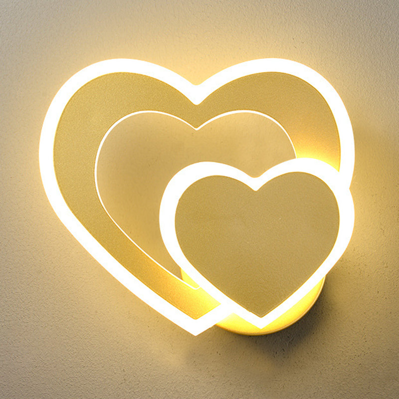 Modern Style Geometric Wall Mounted Lamps Metal 2 Lights Wall Lights