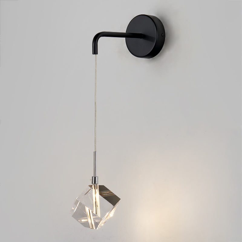 1 Light Wall Sconce Postmodern Style Crystal Wall Lighting for Living Room