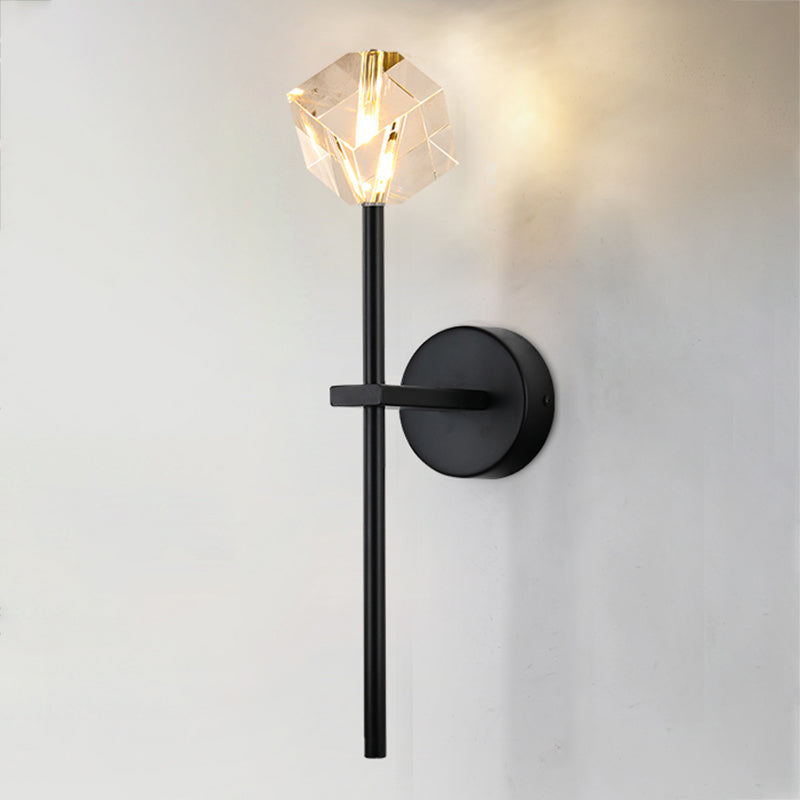 1 Light Wall Sconce Postmodern Style Crystal Wall Lighting for Living Room