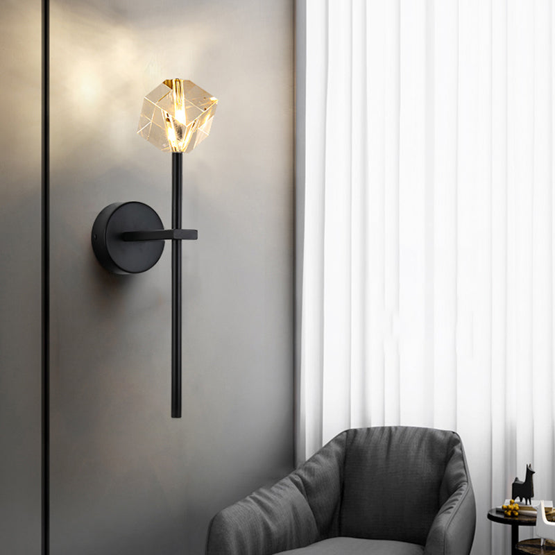 1 Light Wall Sconce Postmodern Style Crystal Wall Lighting for Living Room
