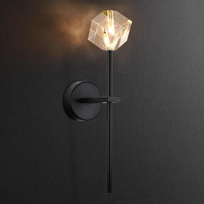 1 Light Wall Sconce Postmodern Style Crystal Wall Lighting for Living Room