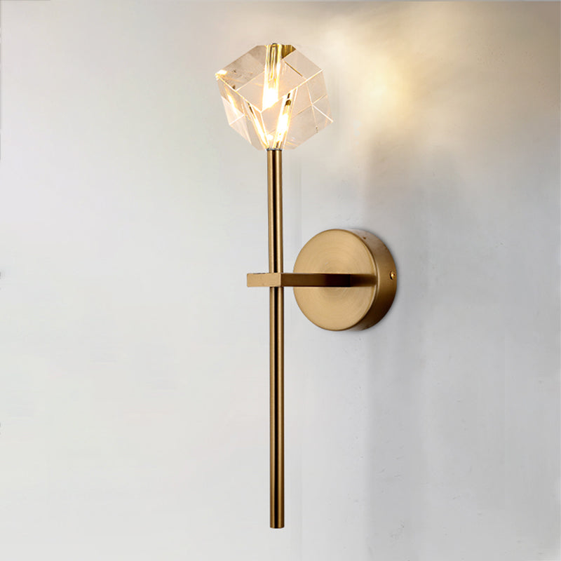 1 Light Wall Sconce Postmodern Style Crystal Wall Lighting for Living Room