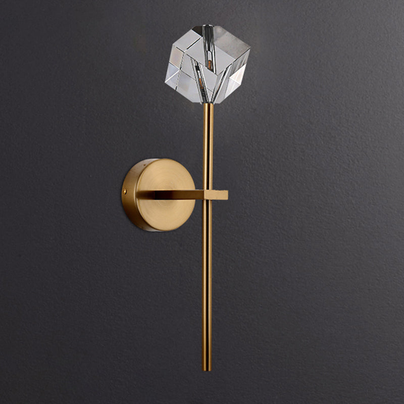 1 Light Wall Sconce Postmodern Style Crystal Wall Lighting for Living Room