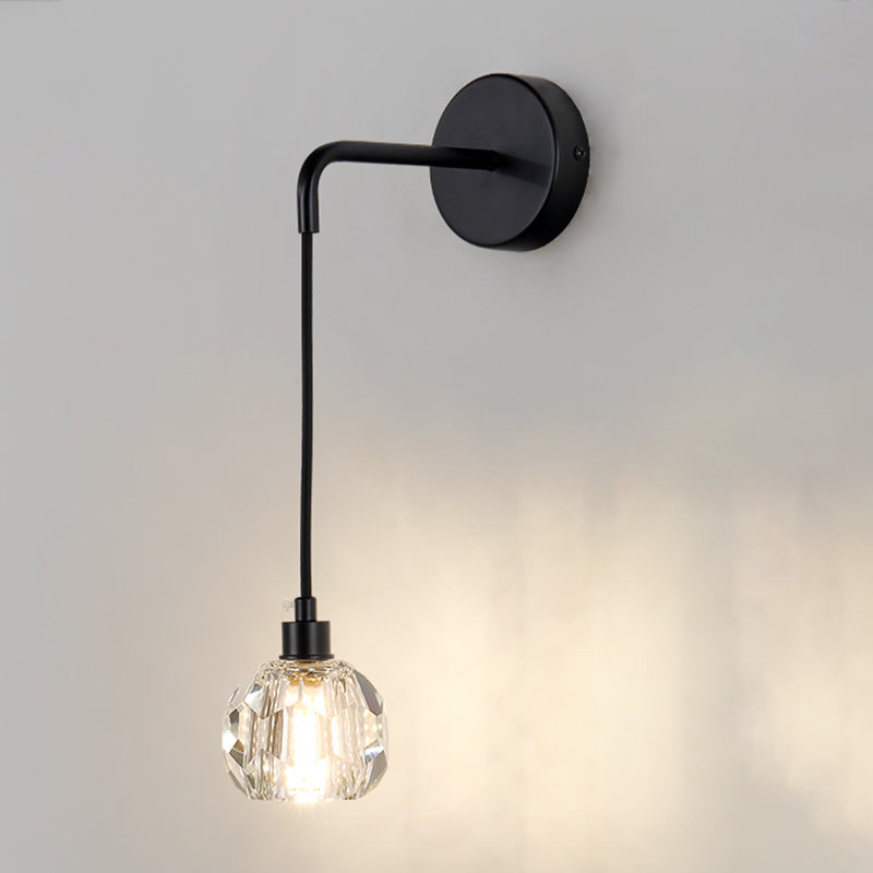 1 Light Wall Sconce Postmodern Style Crystal Wall Lighting for Living Room