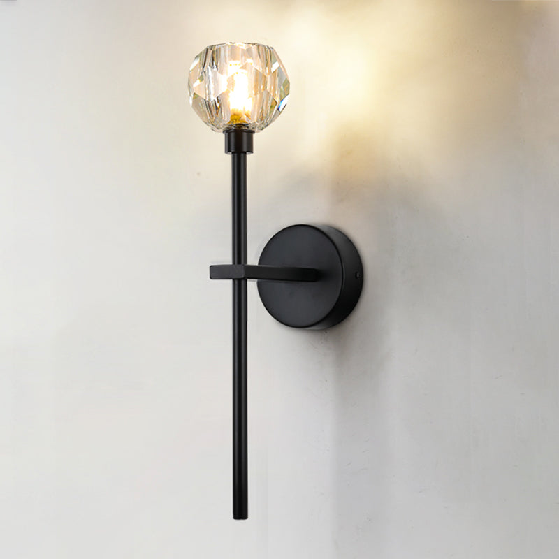 1 Light Wall Sconce Postmodern Style Crystal Wall Lighting for Living Room